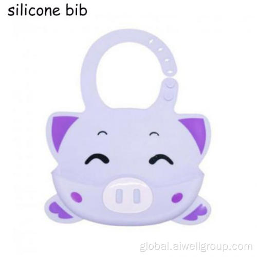 Silicone Baby Bib Cute Animal Waterproof Silicone Weaning Bib Manufactory